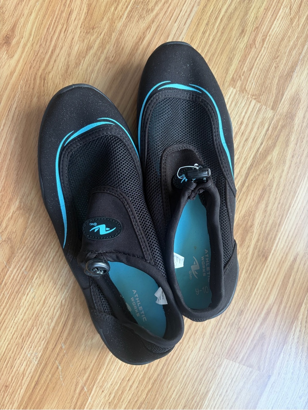 Athletic Works Women's Black & Teal Slip-On Water Sneakers